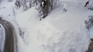 Lustige Gif Animation - Snowboard Sprung extrem!