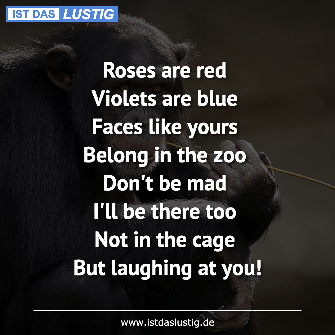 Lustiger BilderSpruch - Roses are red Violets are blue Faces like yours...